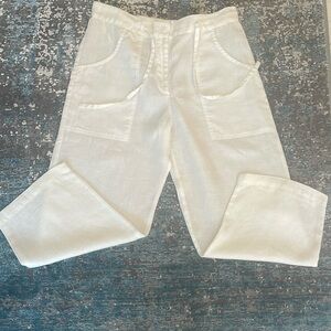 Diva by Christine 💯 % linen white cropped pants purchased in Mexico Size…